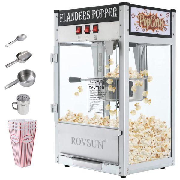 Pipoqueira Elétrica Faz até 7,2 kg de Pipoca com Panela de 226g, Colher de Aço Inoxidável, Colher de Óleo e 3 Copos de Pipoca, 110V, Bonnlo, Preta