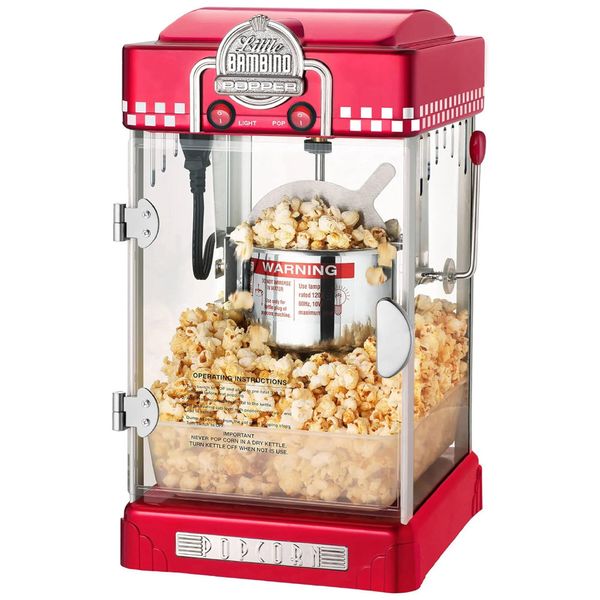 Pipoqueira Elétrica Faz até 3,8 kg de Pipoca com Panela de 73 mL, Colher de Pipoca e Copo Medidor, 110V, Great Northern Popcorn, Vermelha