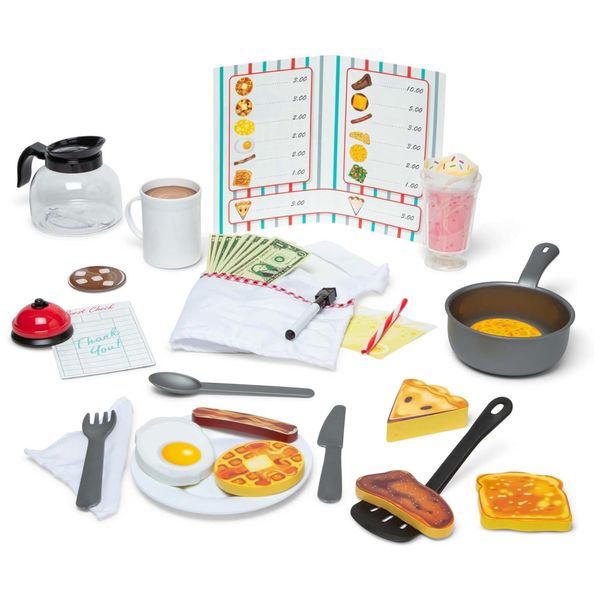 Kit Acessórios de Restaurante Star Diner com 41 Peças para Crianças Acima de 3 Anos, Melissa & Doug