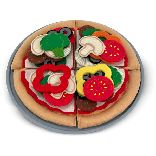 Kit Pizza de Feltro para Brincar com 42 Peças para Crianças Acima de 3 Anos, Melissa & Doug