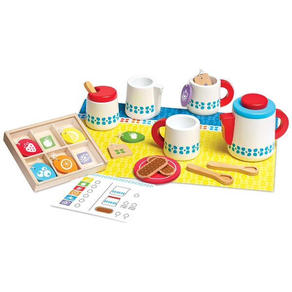 Kit de Chá Infantil de Madeira com 22 Peças para Brincar e Servir, Melissa & Doug