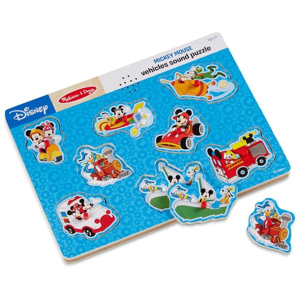 Quebra Cabeça Infantil, Tema Disney Mickey Mouse e Amigos com 8 Peças para Crianças Acima de 2 Anos, Melissa & Doug