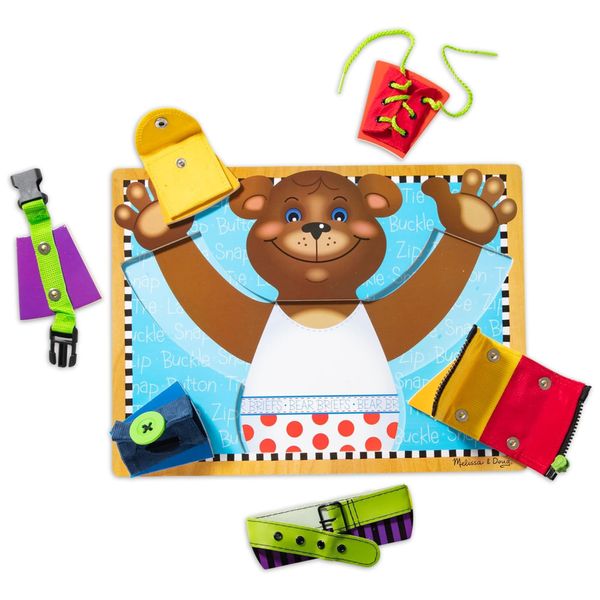 Quadro de Habilidades Básicas Infantil de Madeira, Brinquedo Educativo para Aprender Habilidades Motoras, Melissa & Doug