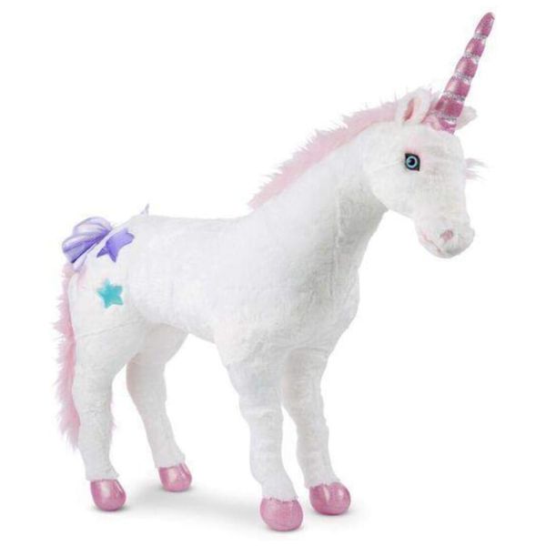 Pelúcia Unicórnio 60 cm de Altura com Design Realista para Crianças Acima de 3 Anos, Melissa & Doug, Branco