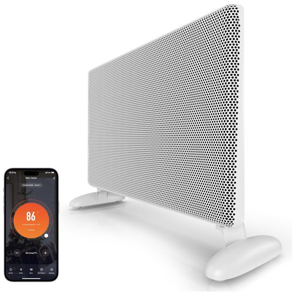 Aquecedor Infravermelho com Controle por APP, Termostato Digital e Temporizador 24H, 110V 1500W, Ballu, Branco