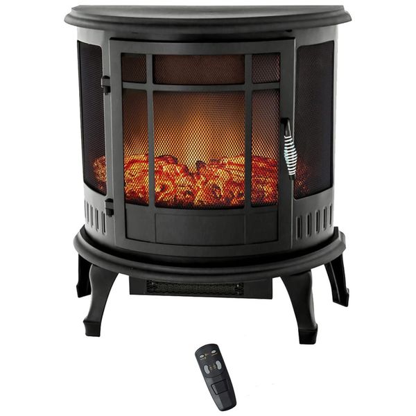Lareira Elétrica Portátil com Controle Remoto e Temporizador, 110V 1500W, FLAME SHADE, Preta