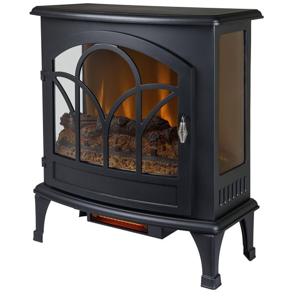 Lareira Elétrica Portátil Infravermelha com Tamanho Compacto e Ajuste de Temperatura, 110V 1500W, Muskoka, Preta