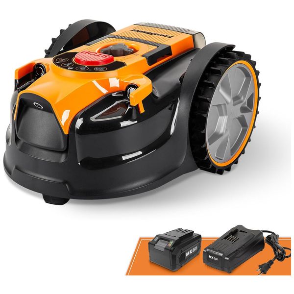 Robô Cortador de Grama Sem Fio, até 92m2 com Navegação Óptica, Autonomia de 3H e Inclinação até  35%, 110V, LawnMaster OcuMow, Laranja