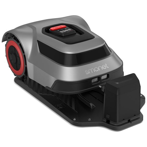 Robô Cortador de Grama Sem Fio, até 1000 m2 com Controle por APP e Mapeamento Inteligente, 110V SMONET, Cinza