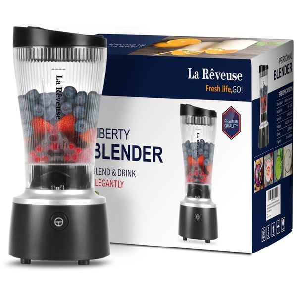 Liquidificador para Vitaminas 440mL com Copo Portátil de 440mL e sem BPA, 110V 250W, La Reveuse, Preto