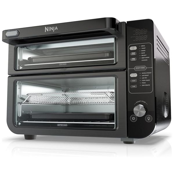 Forno Elétrico Duplo 13 em 1 com Acabamento Inteligente e Tecnologia FlexDoor e FlavorSeal, 110V 1800W, Ninja DCT402BK, Preto