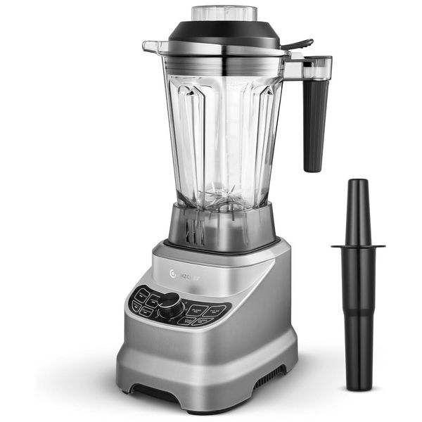 Liquidificador Profissional 1,8L com 5 Funções, 8 Velocidades e Função Pulsar, 110V 1800W, Amzchef , Cinza