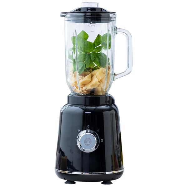 Liquidificador de Bancada 1L com Jarro de Vidro e 2 Velocidades, 110V 400W, MasterChef, Preto