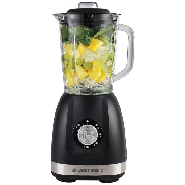 Liquidificador 1,4L com Controle de Discagem e Copo Portátil, 110V 700W,  West Bend, Preto