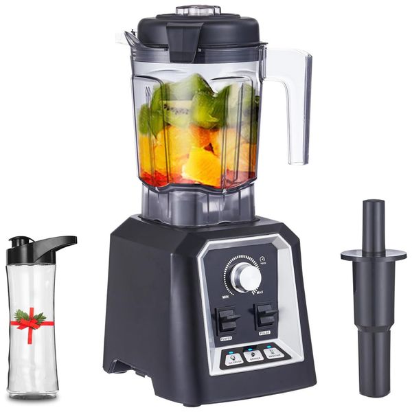Liquidificador Profissional 2L com Garrafa Portátil de 600mL, 110V 2200W, Biolomix, Preto