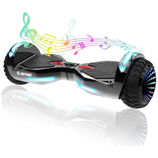 Hoverboard com Farol de LED, Velocidade de 9km/h e Alcance até 9 km, para Crianças e Adolescentes até 80 kg, 110V 200W, Gotrax GALAXY PRO, Preto