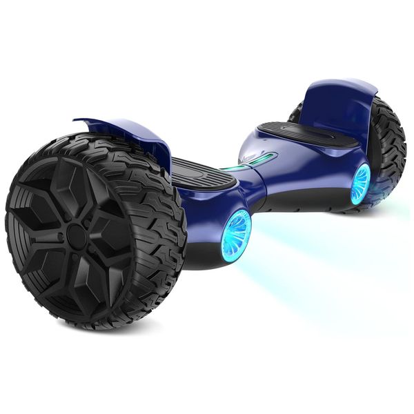 Hoverboard com Rodas para Todo Terreno, Bluetooth e Alcance até 16 km para Crianças de 7 a 12 Anos, 110V 400W, SISIGAD, Azul