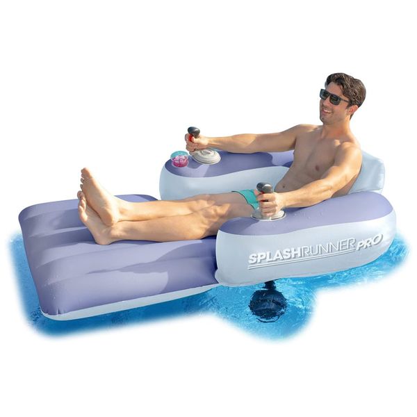 Boia Inflável Motorizada Suporta até 136 kg com Motor de 12 Volts para Adolescentes e Adultos, Poolcandy, Azul e Cinza