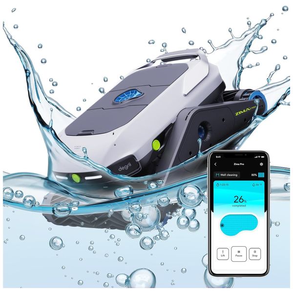 Robô Aspirador de Piscina Sem Fio com Controle Navegação Ultrassônica e Escalada em Parede, 110V, Degrii, Branco