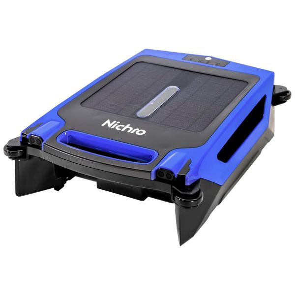 Robô limpador de Piscina Solar Sem Fio com 2 Modos de Limpeza e Bateria Recarregável Movida a Energia Solar, 110V, Nichro RPC01, Azul