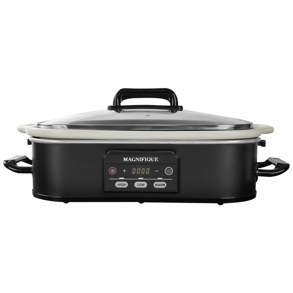 Panela Elétrica Programável 3,7L com Assadeira de Cerâmica e Display LED, 110V 260W, MAGNIFIQUE, Preta