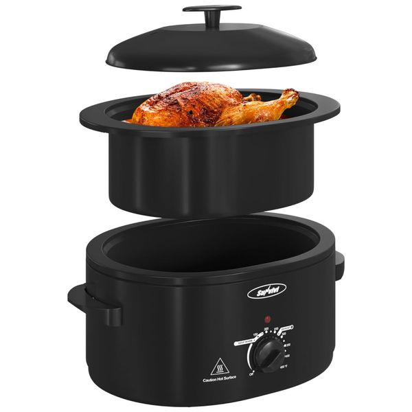 Panela Elétrica 7,5L com Tampa Auto-alinhante, Panela e Rack Removíveis, 110V 1000W, Sunvivi, Preta