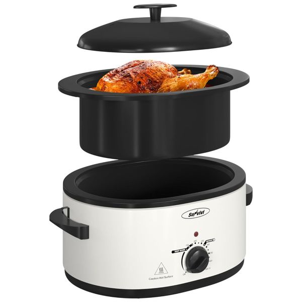 Panela Elétrica 7,5L com Tampa Auto-alinhante, Panela e Rack Removíveis, 110V 1000W, Sunvivi, Branco