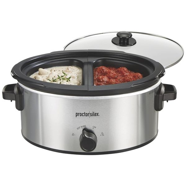 Panela Elétrica 5,6L com Cesto Duplo Antiaderente para Cozinhar Duas Receitas Simultaneamente, 220V,  Proctor Silex, Prata
