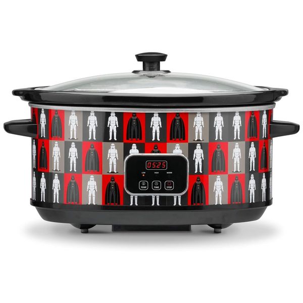Panela Elétrica 6,6L com Efeitos Sonoros Integrados e Panela de Cerâmica Removível, 110V 240W, STAR WARS, Vermelha e Preto