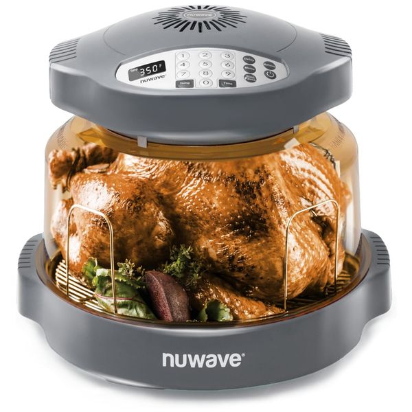 Panela Forno Infravermelho Elétrico com Temperaturas Ajustáveis, 100 Predefinições e 50 Memória, 110V 1500W, Nuwave, Cinza