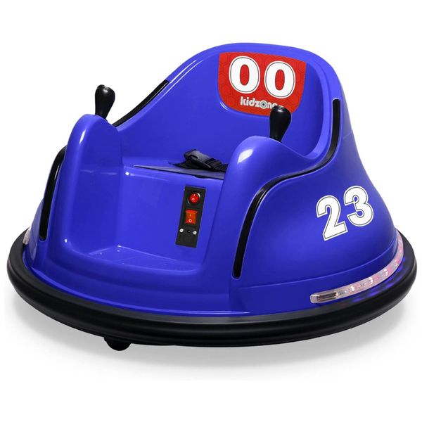 Carro Elétrico Infantil Bate Bate 6V com Adesivo Personalizável, Controle Remoto, Luzes LED e Giro de 360º para Crianças de 1 a 5 Anos, Kidzone, Azul