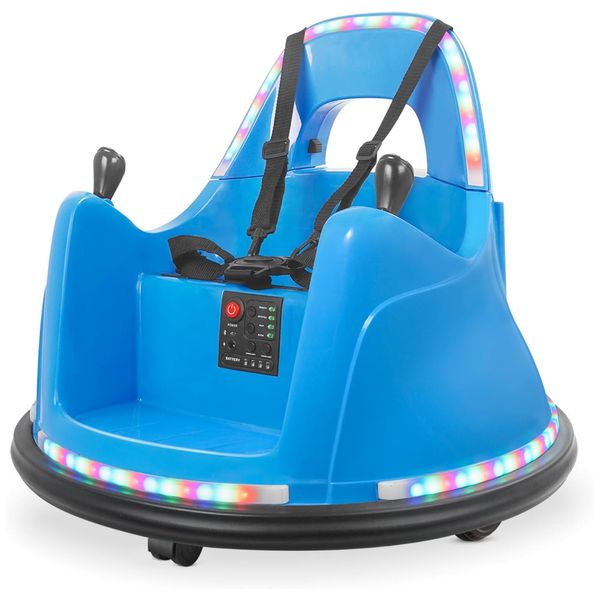 Carro Elétrico Infantil Bate Bate 12V com 2 Velocidades, Controle Remoto e APP, Luzes LED, Bluetooth e Giro de 360º para Crianças de 1 a 5 Anos,