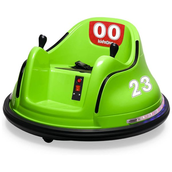 Carro Elétrico Infantil Bate Bate 6V com Adesivo Personalizável, Controle Remoto, Luzes LED e Giro de 360º para Crianças de 1 a 5 Anos, Kidzone, Verde