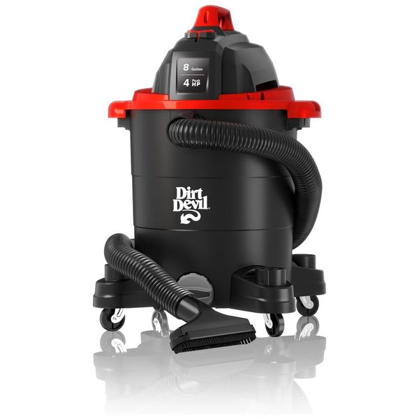 Aspirador de Pó com Fio, Úmido e Seco, Capacidade de 30,32 L, Porta de Drenagem Embutida, 110V, Dirt Devil SD68000, Preto