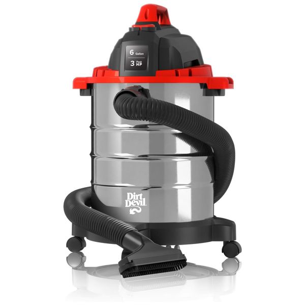 Aspirador de Pó com Fio Portátil de 22,74L e Tanque em Aço Inoxidável, 110V, Dirt Devil SD66000, Prata