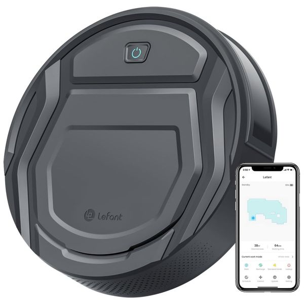 Aspirador Robô com Sucção de 2200Pa, 6 Modos de Limpeza e Carregamento Automático, 110V, Lefant M210P, Cinza