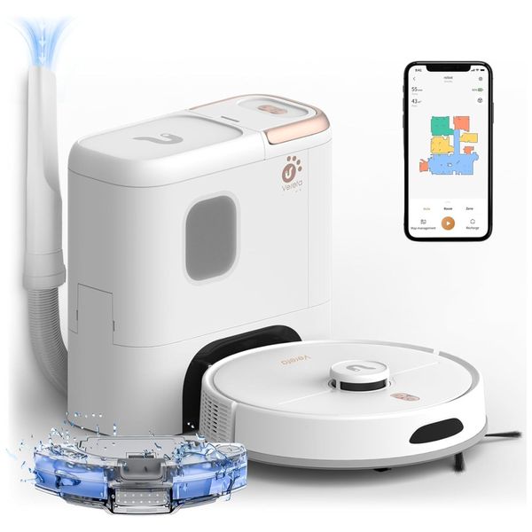 Aspirador Robô com Auto Esvaziamento e Sucção de 4500Pa Configuração, 110V, Verefa L20M Plus, Branco