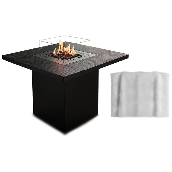 Aquecedor Externo a Gás GLP Estilo Mesa e Fogueira, Ideal para Pátios Comerciais, Planika, Preto Moderno