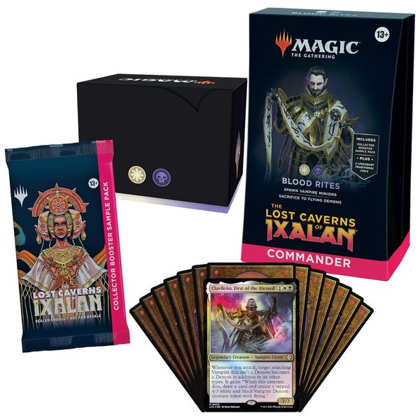 Magic The Gathering As Cavernas Perdidas de Ixalan Deck de Commander, Ritos de Sangue com 100 Cartas e Acessórios