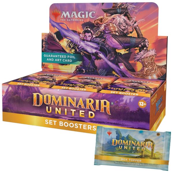 Magic The Gathering Dominaria United com 30 Pacotes,  Carta Topper da Caixa, 361 Cartas no Total