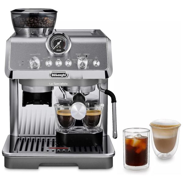 Máquina de Café Expresso com Moedor Embutido, 4 Receitas Predefinidas e Tecnologia de Extração a Frio, 110V 1550W, De Longhi, Prata