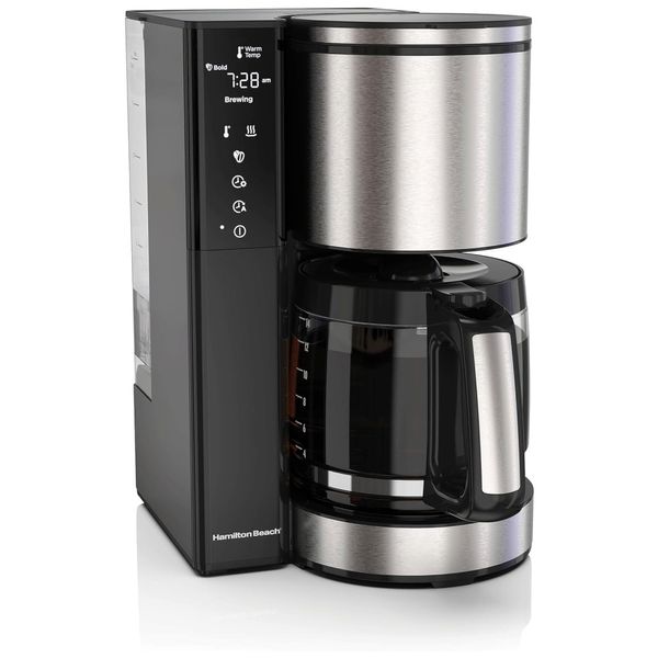 Cafeteira Programável 14 xícaras com Filtro Reutilizável e Reservatório Removível de 2L, 110V 1025W, Hamilton Beach, Preta