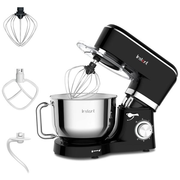 Batedeira 5,9L com 6 Velocidades, Tigela em Aço Inoxidável e 3 Acessórios, 110V 400W, Instant Pot, Preta