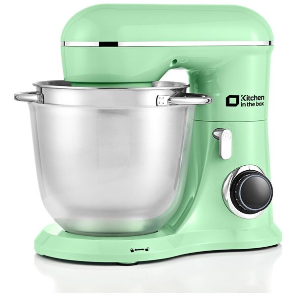 Batedeira 3 em 1, 4,7L com 10 Velocidades, Batedor de Ovos, Gancho de Massa e Batedor Plano, 110V, Kitchen in the box, Verde