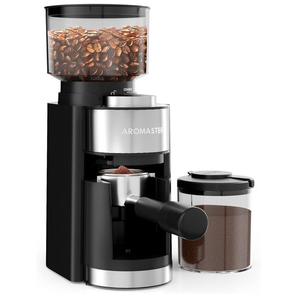 Moedor de Café Elétrico até 12 xícaras com 25 Configurações de Moagem, 110V 150W, Aromaster, Preto