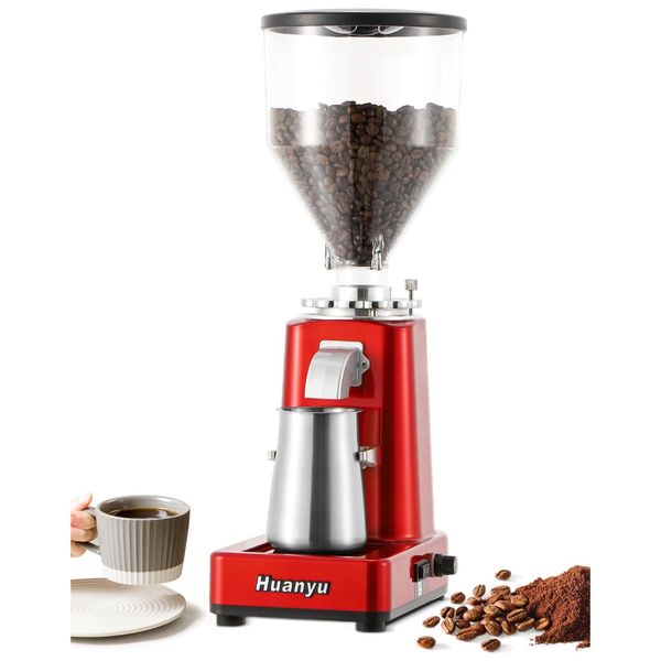Moedor de Café com 19 Configurações de Moagem, 110V 200W, Huanyu, Vermelho