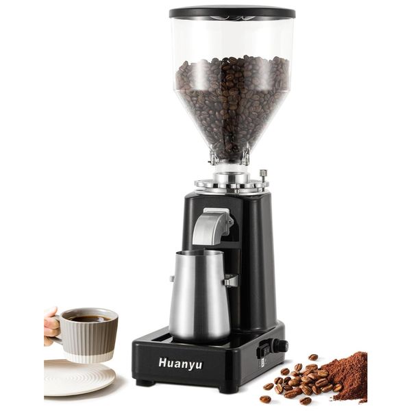 Moedor de Café com 19 Configurações de Moagem, 110V 200W, Huanyu, Preto