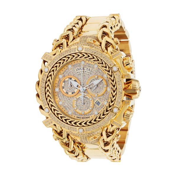 Relgio masculino Invicta Reserve Gladiator com 2,92 ct de diamantes suos, calibre Ronda Z60 e 58,3 mm de ouro 37344.
