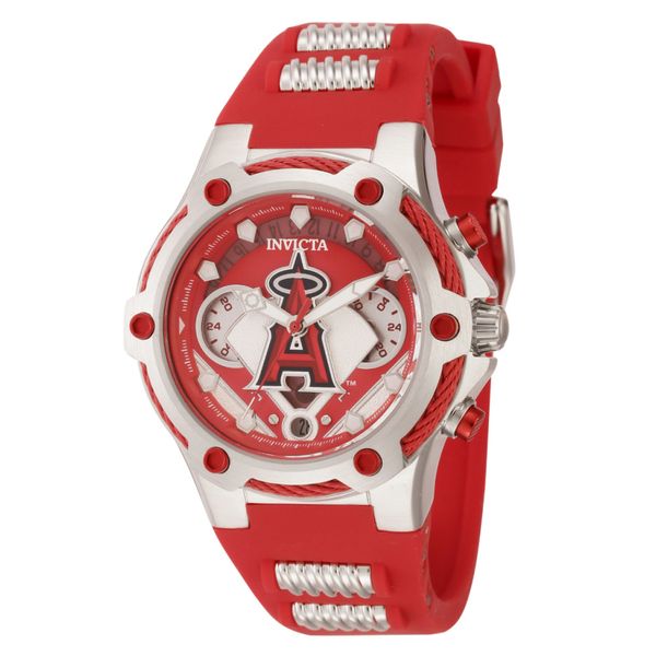 Relgio feminino MLB Los Angeles Angels - 40 mm. Ao. Vermelho 43525, Invicta