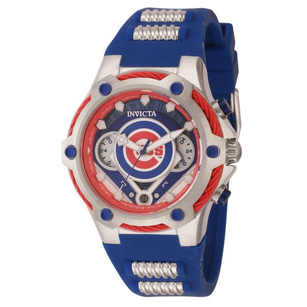 Relgio unissex MLB Chicago Cubs - 40 mm. Ao. Azul 43518, Invicta